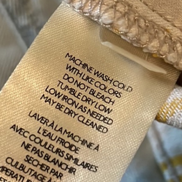 🎉HP🎉. 19. Anthropologie Pilcro High Rise Denim Shorts /Mustard & Cream Stripes - Picture 14 of 16